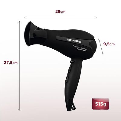 Secador De Cabelos Power Shine Black Sc-13 220v-preto