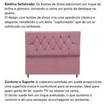 Cabeceira Estofada Cama Box Solteiro 90 Cm Suede Anitta rosê