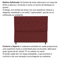 Cabeceira Cama Box Estofada Queen Size 160 Cm Suede Madri bordô