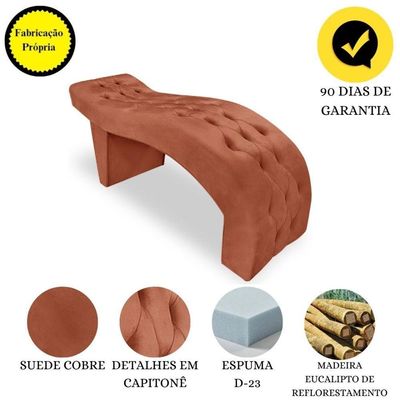 Maca Estofada Capitonê Clínica Salão Estética Suede Eduarda Cor:cobre