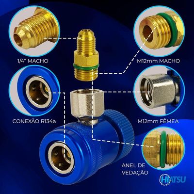 Engates Rápido Alta Baixa Ar Condicionado Automotivo R134a 1 Unidade