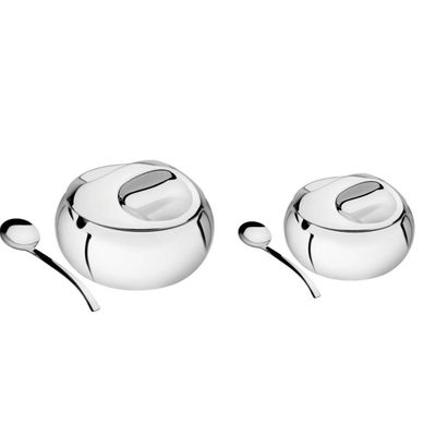 Kit Para Farinha E Açucar Tramontina Service Em Aço Inox 14 Cm 2 Peças