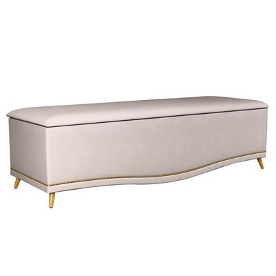Calçadeira Baú Queen 160cm Imperial J02 Suede Bege