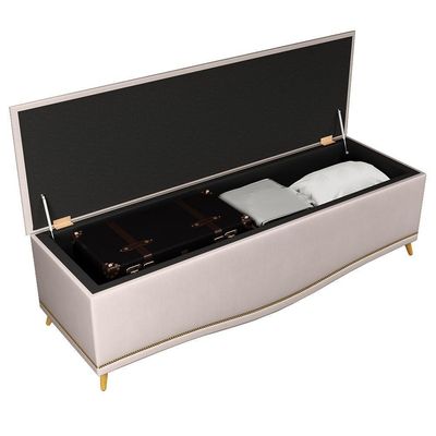 Calçadeira Baú Queen 160cm Imperial J02 Suede Bege