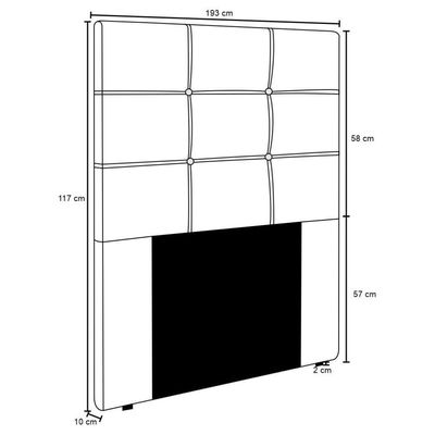 Cabeceira Cama Box Casal King 193cm D10 Esmeralda Preto