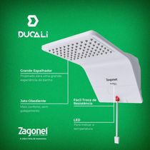 Ducha Ducali Eletrônica 220v - Zagonel Branco - 7500w (220v)