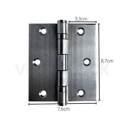 Dobradiça Escovada C-reto Inox Com Rolamento 3 ½ X 3