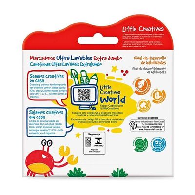 Canetinhas Ultra Laváveis Extrajumbo 6 Cores Faber-castell