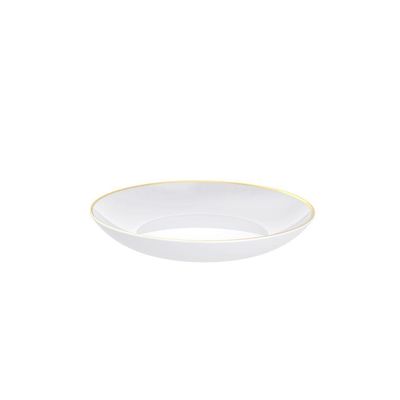 Prato Fundo Tramontina Anna Em Porcelana Com Filete De Ouro 22 Cm