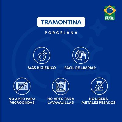 Prato Fundo Tramontina Anna Em Porcelana Com Filete De Ouro 22 Cm