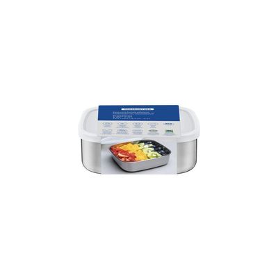 Pote Tramontina Freezinox Em Aço Inox Quadrado Com Tampa Plástica 19 Cm 2,1 L
