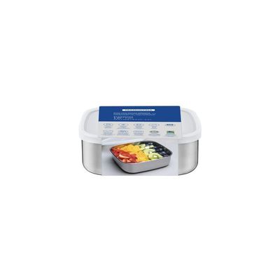 Pote Tramontina Freezinox Em Aço Inox Quadrado Com Tampa Plástica 19 Cm 2,1 L