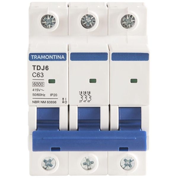 Minidisjuntor Tdj6ka 3 P 63 A Curva C Tramontina