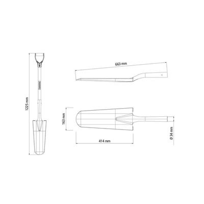 Pa Jardineira Tramontina 444-00 Em Aço Com Cabo De Madeira 71 Cm Com Empunhadura Plastica