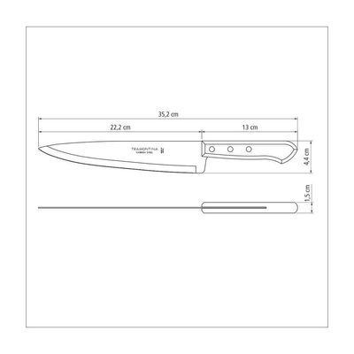 Kit 8 Facas Peixeira/cozinha 9 Lâmina Escura - Tramontina