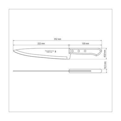 Kit 8 Facas Peixeira/cozinha 9 Lâmina Escura - Tramontina