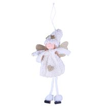 Enfeite Boneca com Asa 23cm Cazza Branca