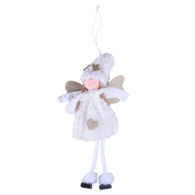 Enfeite Boneca com Asa 23cm Cazza Branca