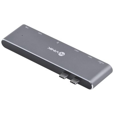 Hub USB Tipo C 7 em 2-2 USB 3.0 Leitor de Cartao SD TF HDMI Thunderbolt 3 Power Delivery 100W HC-72
