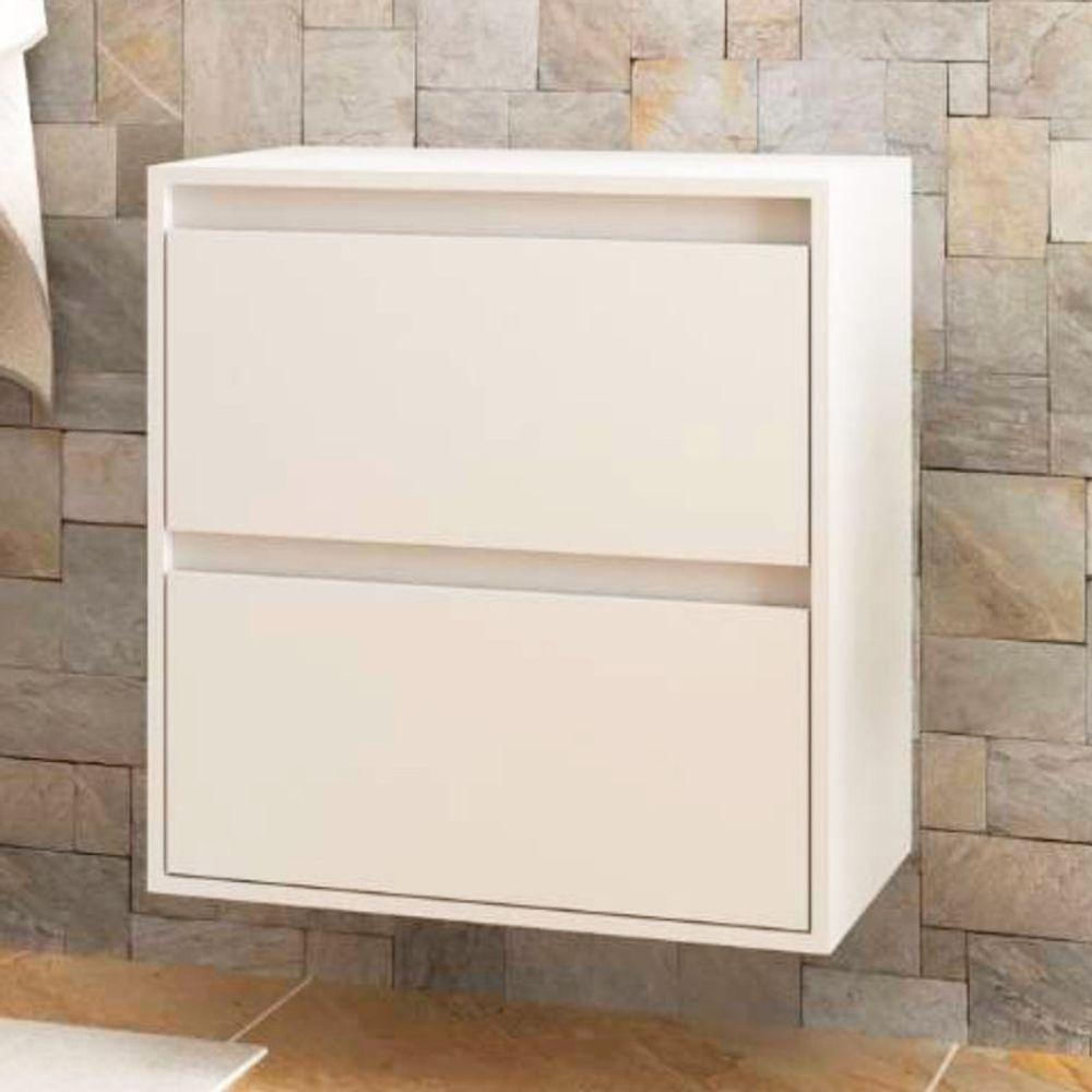Gabinete Para Banheiro 60cm Mdf Branco Dubai - On Móveis Cor:branco