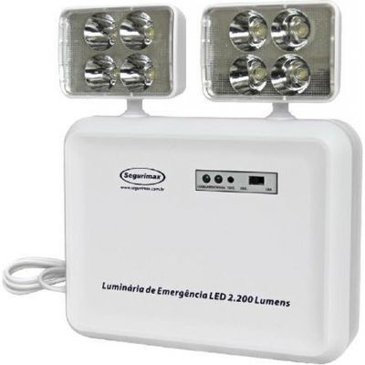 Iluminacao de Emergencia LED 2.200 Lumens 2 Farois
