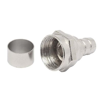 Conector F com ANEL para Crimpar RG6 Cromado MXT