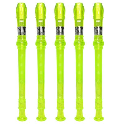 Kit 5 Flautas Doce Germânica Verde Translucida FL 20G G NY
