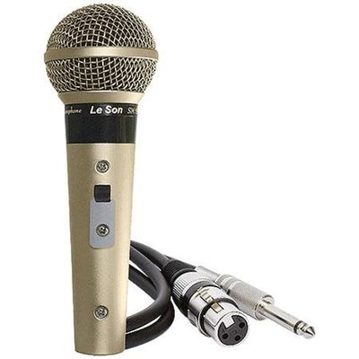 Microfone Profissional SM58 P4* Champanhe Acompanha Cabo de 5 Metros