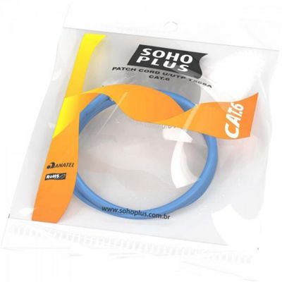Patch CORD U/UTP CAT6 CMX 2,5M T568A/B AZUL Sohoplus