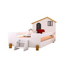 Cama Solteiro Casinha Branco Mel E Preto