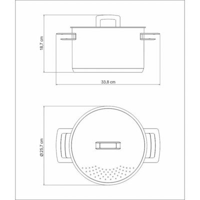 Espagueteira Tramontina Brava Em Aço Inox Com Fundo Triplo Tampa E Alças 24 Cm 6,1 L Tramontina