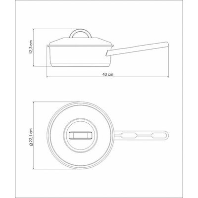 Frigideira Tramontina Solar 20cm 2,1l Em Aço Inox Fundo Triplo Com Tampa E Cabo Tramontina