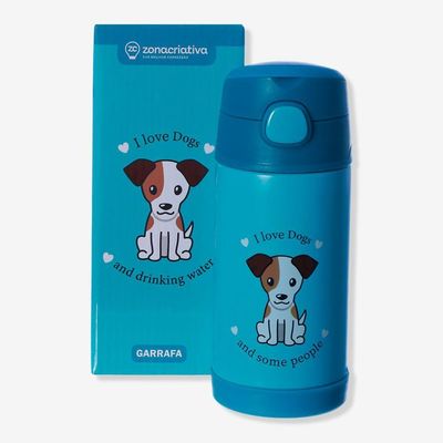 Garrafa Infantil Click Com Canudo I Love Dogs - Zonacriativa