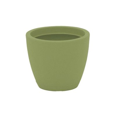 Vaso Com Prato Tramontina Asteca 38 Cm Em Polietileno Concreto Tramontina