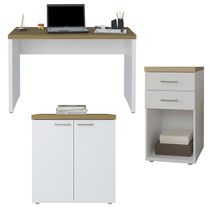 Kit Para Escritorio 03 Pecas Olmo Branco Tok Arty Olmo Branco