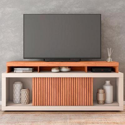 Bancada Rack Para Tv 70 Polegadas Marrom Sun Caemmun