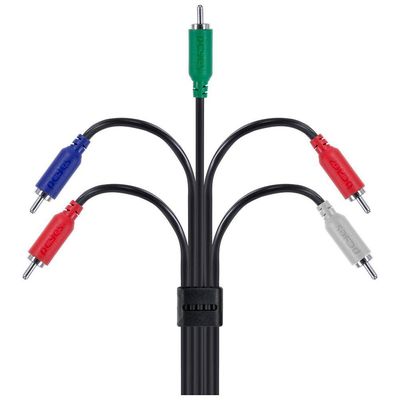 Cabo 5 Rca Macho Para 5 Rca Macho Video Componente 2 Metros - P5R-2