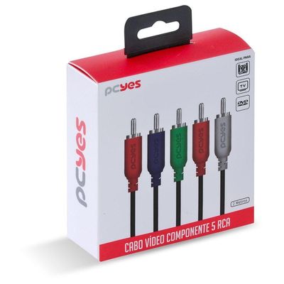 Cabo 5 Rca Macho Para 5 Rca Macho Video Componente 2 Metros - P5R-2