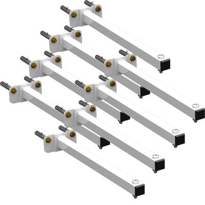 08 Suportes Refletor Base Reta Braço 40 Cm 8 Cjts - Branco