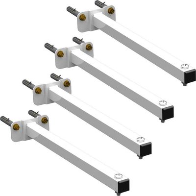 04 Suportes Refletor Base Reta Braço 40 Cm 4 Cjts - Branco