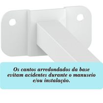 04 Suportes Refletor Base Reta Braço 40 Cm 4 Cjts - Branco