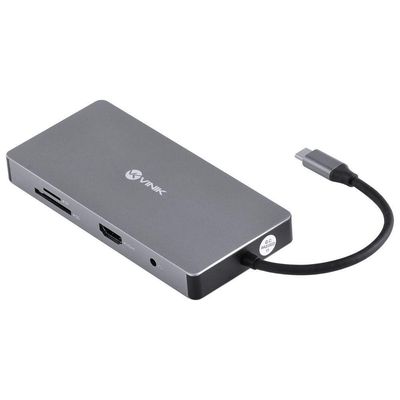 Hub Usb Tipo C Type C 10 Em 1-3 Usb3.0 Cartaosd Tf Hdmi Vga Audio P2 Rj45 Power Delivery(pd)60whc-10