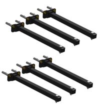 06 Suportes Refletor Base Reta Braço 60 Cm 6 Cjts - Preto