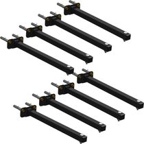 08 Suportes Refletor Base Reta Braço 60 Cm 8 Cjts - Preto