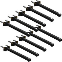 10 Suportes Refletor Base Reta Braço 70 Cm 10 Cjts - Preto