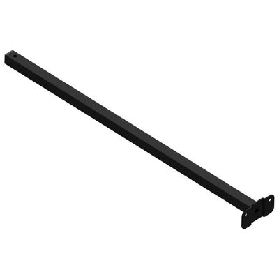 03 Suportes Refletor Base Reta Braço 60 Cm 3 Cjts - Preto