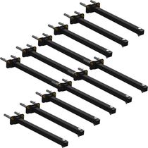 12 Suportes Refletor Base Reta Braço 60 Cm 12 Cjts - Preto