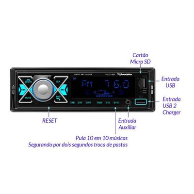 Auto Radio Roadstar Bluetooth - Rs2714Br Plus