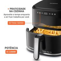 Fritadeira Sem Óleo Air Fryer Digital 5L Mondial Preto 2000w AF-50-DV 60hz 220V