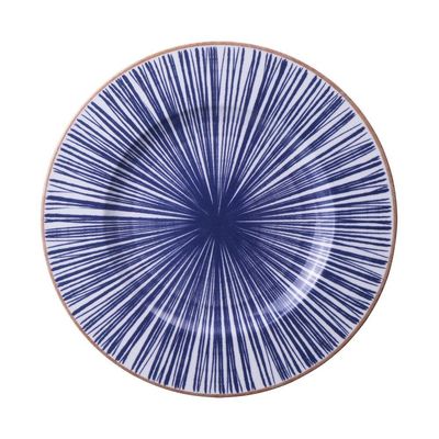 Prato Raso Tramontina Abstratta Em Porcelana Decorada 28 Cm